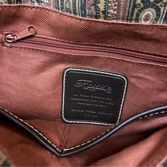 Fossil Canvas Brown Crossbody Shoulder Messenger Bag - Picture 8 of 14